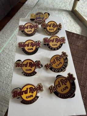 Hard Rock Cafe Yellow & Maroon Logo Pin Collection